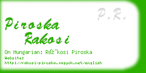 piroska rakosi business card